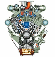 Diesel Engine Front View